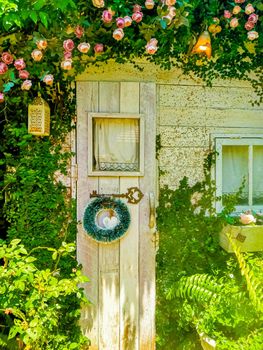 Garden cottage with beautiful blooms flower Homesthetics house idea
