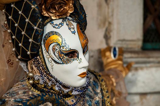 VENICE, ITALY - Febrary 5 2018: The masks of the Venice carnival 2018