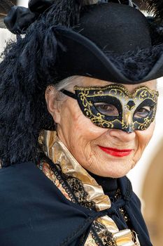 VENICE, ITALY - Febrary 5 2018: The masks of the Venice carnival 2018