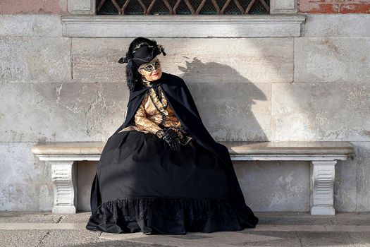 VENICE, ITALY - Febrary 5 2018: The masks of the Venice carnival 2018