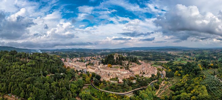 Cetona, Travel in Tuscany, Italy. Magnificent view of the ancient hilltop village of Cetona, Siena, Italy.