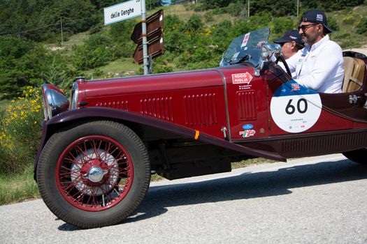 URBINO - ITALY - JUN 16 - 2022 : FIAT 514 MM 1930 on an old racing car in rally Mille Miglia 2022 the famous italian historical race (1927-1957