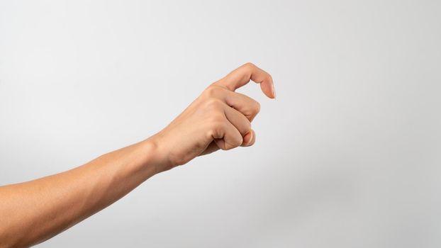 Sign language of the deaf and dumb people, English letter x. High quality photo