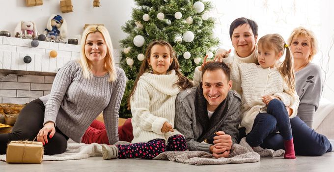 A large family at christmas