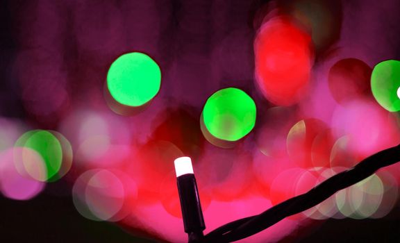 Christmas lights, Abstract city lights background. High quality photo