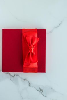 Romantic celebration, lifestyle and birthday present concept - Luxury red holiday gifts on marble