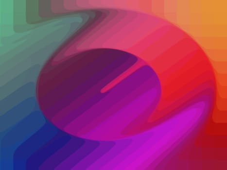 Abstract background of bright digital rainbow distorted with round clock symbol