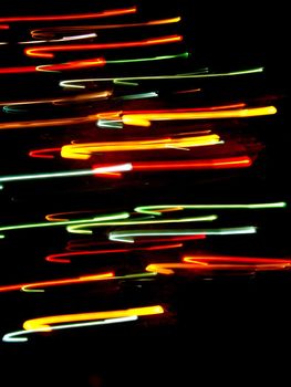 linear motion blurred christmas lights