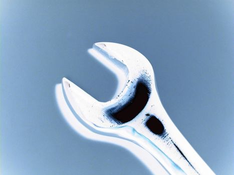 Colorized Image of Head of Spanner Wrench in Blue