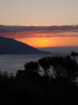 sunset over california's big sur coastline