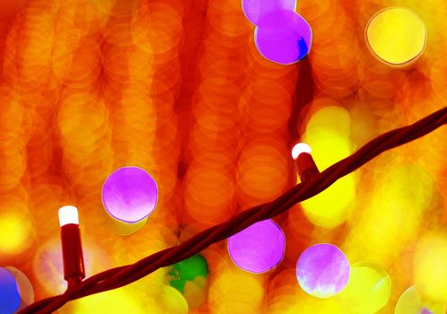 Christmas lighting for a festive atmosphere. Bokeh lights background