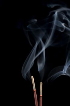 relaxing scent of burning incense sticks