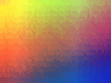 Colorful geometrical illustration reminicent of animals tails or leaf shapes