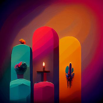 beautiful illustration of the Day of the Dead, Mexican tradition. colorful wallpaper of the day of the dead. catrin catrina.