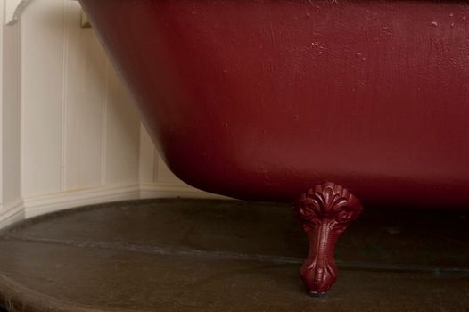 decortaive foot on an old style cast iron bath tub