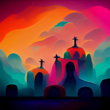 beautiful illustration of the Day of the Dead, Mexican tradition. colorful wallpaper of the day of the dead. catrin catrina.