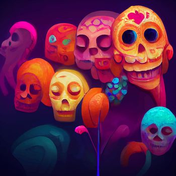 beautiful illustration of the Day of the Dead, Mexican tradition. colorful wallpaper of the day of the dead. catrin catrina.