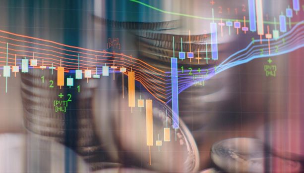 Forex trading market candlestick chart, Cryptocurrency Digital economy. investing growing. economy trends