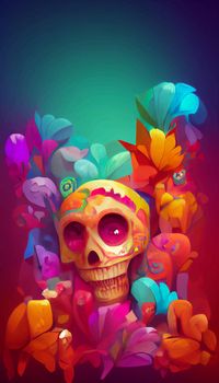 beautiful illustration of the Day of the Dead, Mexican tradition. colorful wallpaper of the day of the dead. catrin catrina.