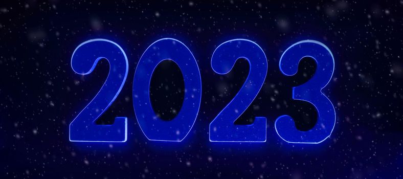 Background to New Year 2023. Beautiful Panoramic web banner