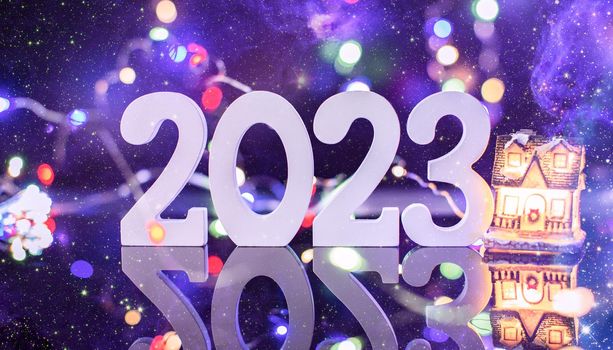 Background to New Year 2023. Beautiful Panoramic web banner