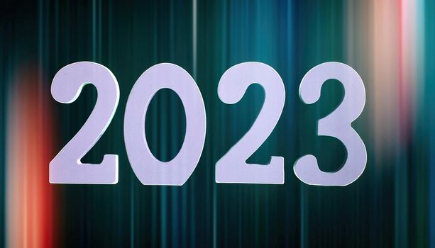 happy new year 2023 background new year holidays card with bright lights