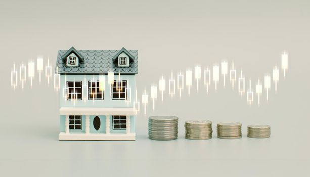 Buy house . Personal financial planning concept . Saving money and financial planning concept