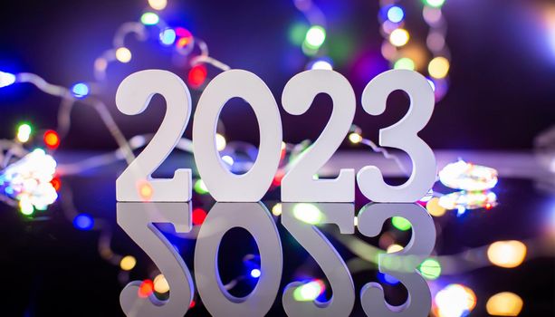 Background to New Year 2023. Beautiful Panoramic web banner