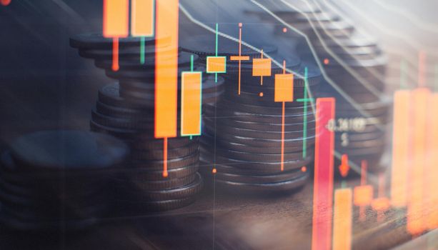 Forex trading market candlestick chart, Cryptocurrency Digital economy. investing growing. economy trends