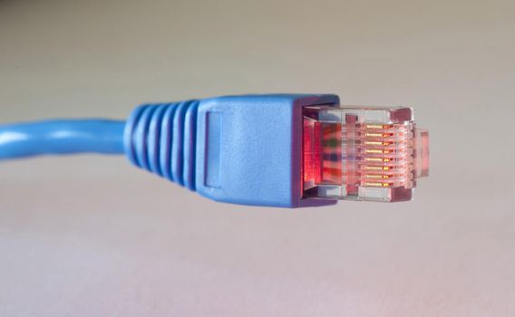 an RJ45 computer ethernet network connector cable