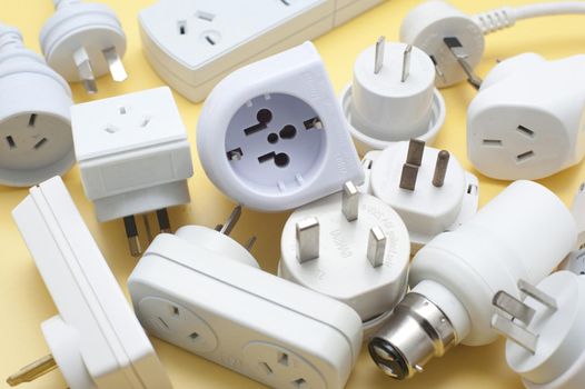 various types of power adaptors for travel to foreign countries