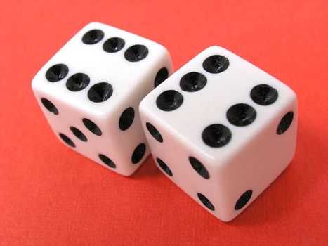 Lucky Dice showing a pair of sixes.