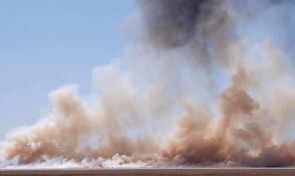 a wall of smoke created at an military show day