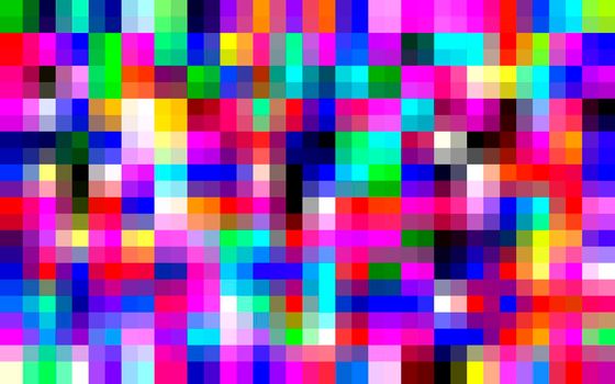 a matrix of colourful computer pixels from a vibrant pattern