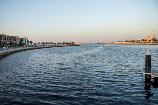 Waterfront of Al Marsa Area in Ajman, UAE. Outdoors