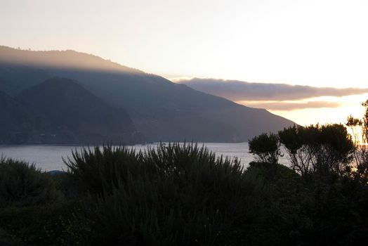 sunset over the big sur coast