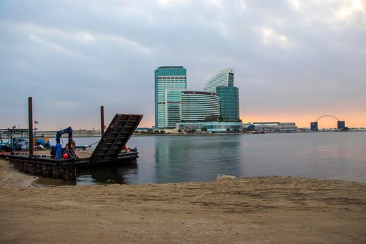 View of a Dubai Festival city and Intercontinental hotel on early morning hour. Dubai. UAE.