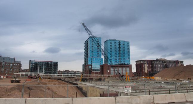 Construction site of the Union Station in Denver, Colorado.