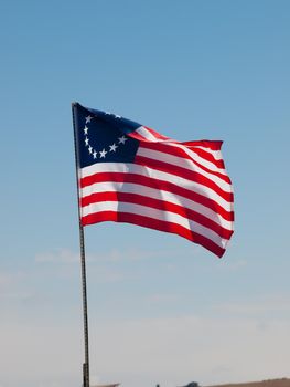 Original flag of the United States depicted by Betsy Ross.