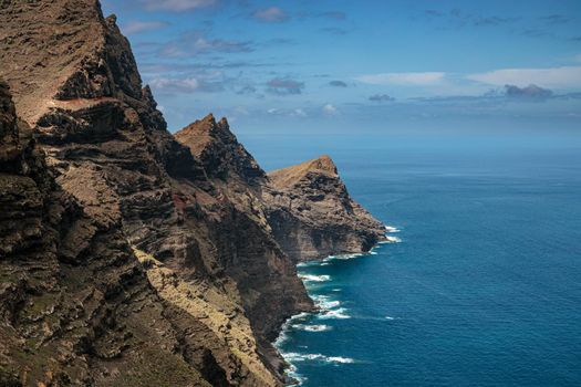 Beautiful view over the western coast of island Gran Canaria, Canary Islands,. High quality photo