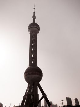 Oriental Pearl TV Tower in Shanghai, China.