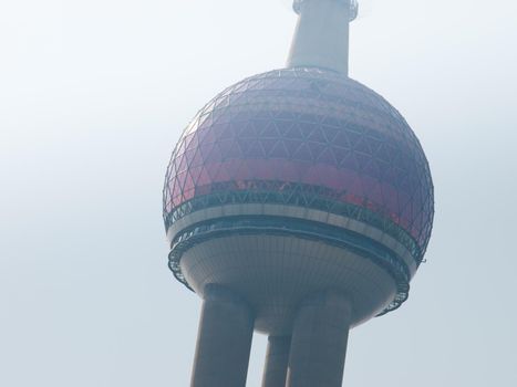 Oriental Pearl TV Tower in Shanghai, China.