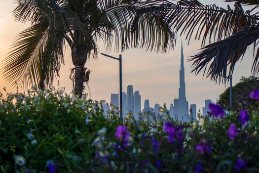 Dubai city skyline.