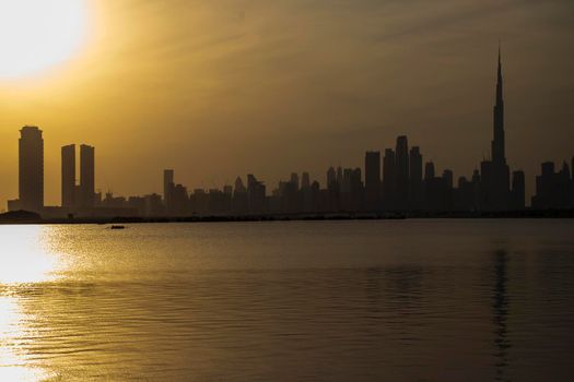 Dubai city skyline.