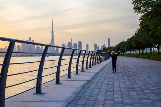 Dubai city skyline.