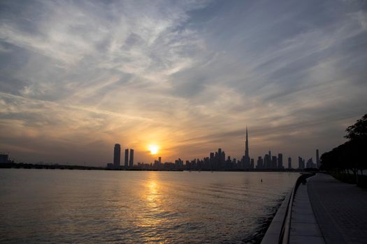 Dubai city skyline.