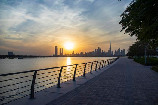 Dubai city skyline.