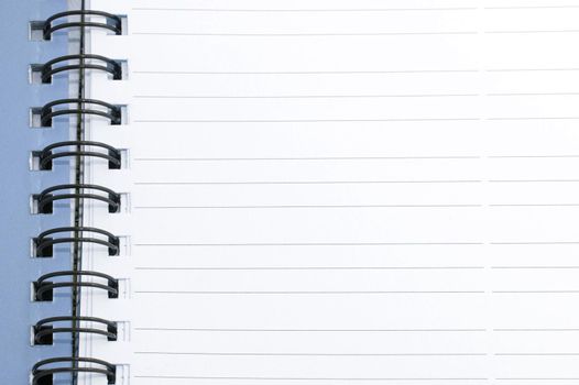 Spiral bound blank lined notebook page with room for your text or message