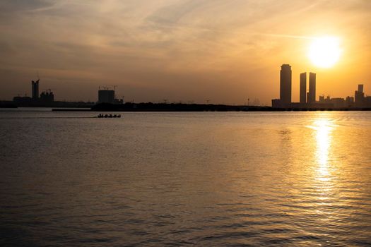 Dubai city skyline.