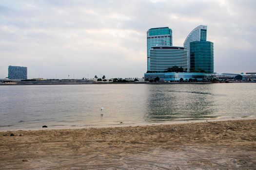 View of a Dubai Festival city and Intercontinental hotel on early morning hour. Dubai. UAE.